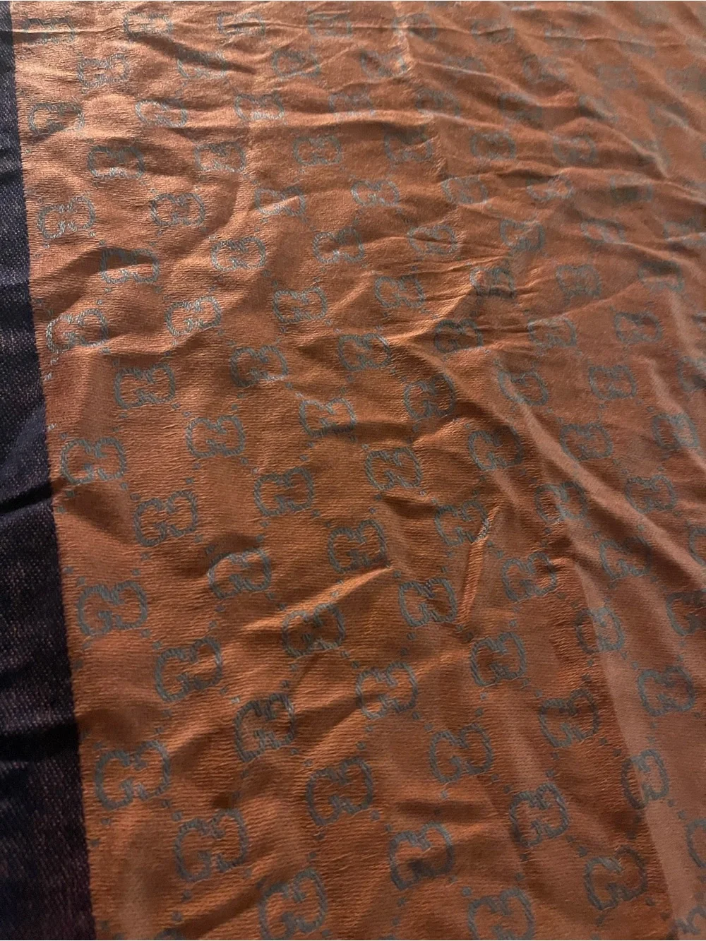 Gucci Orange Coverlet with Purple and Cream Stripe